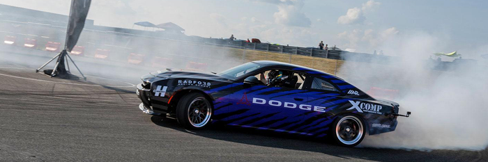 Dodge Charger drifts at M1 Concourse in Pontiac MI